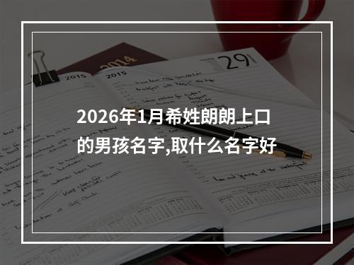 2026年1月希姓朗朗上口的男孩名字,取什么名字好