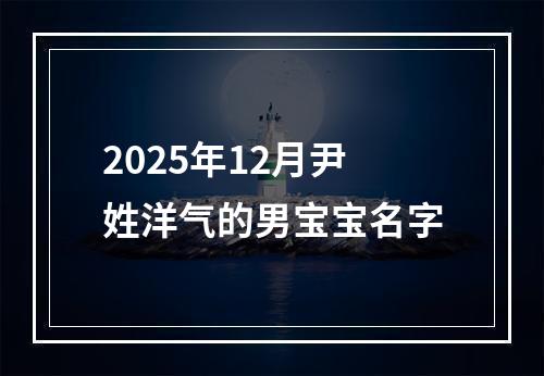 2025年12月尹姓洋气的男宝宝名字