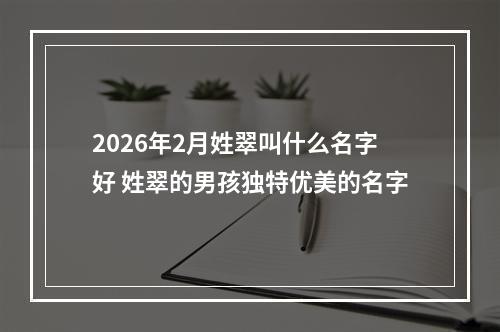 2026年2月姓翠叫什么名字好 姓翠的男孩独特优美的名字