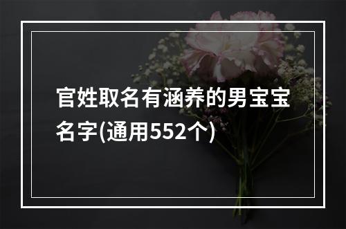 官姓取名有涵养的男宝宝名字(通用552个)