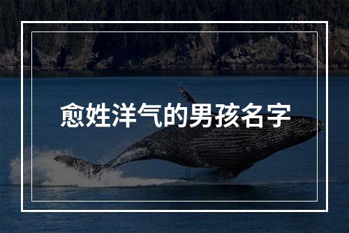 愈姓洋气的男孩名字