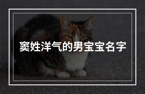 窦姓洋气的男宝宝名字