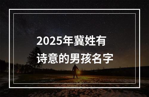 2025年冀姓有诗意的男孩名字