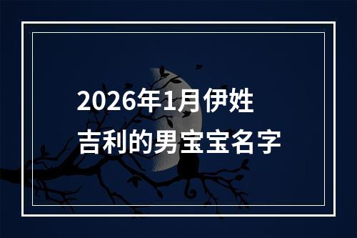 2026年1月伊姓吉利的男宝宝名字
