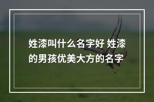 姓漆叫什么名字好 姓漆的男孩优美大方的名字