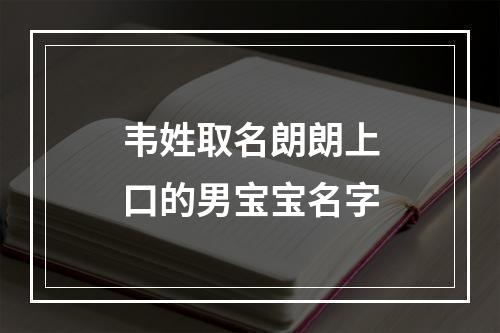 韦姓取名朗朗上口的男宝宝名字