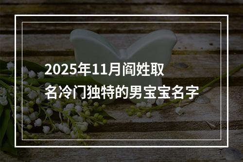 2025年11月阎姓取名冷门独特的男宝宝名字