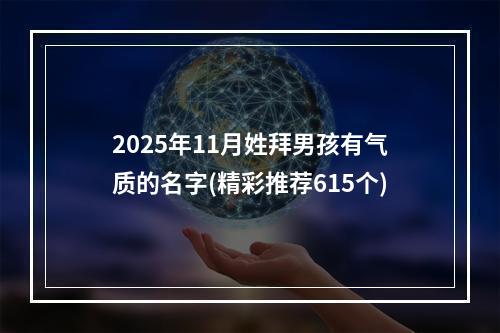 2025年11月姓拜男孩有气质的名字(精彩推荐615个)
