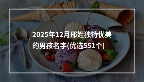 2025年12月邢姓独特优美的男孩名字(优选551个)