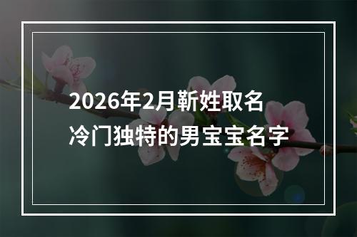 2026年2月靳姓取名冷门独特的男宝宝名字