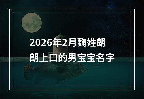 2026年2月麴姓朗朗上口的男宝宝名字