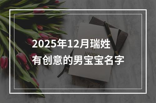 2025年12月瑞姓有创意的男宝宝名字