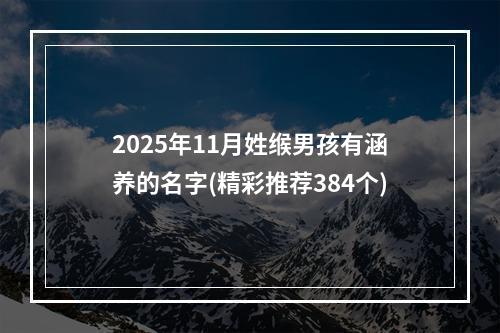 2025年11月姓缑男孩有涵养的名字(精彩推荐384个)