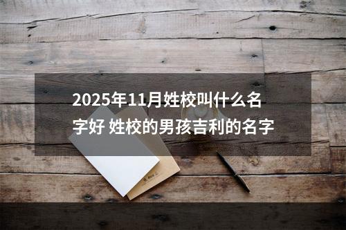 2025年11月姓校叫什么名字好 姓校的男孩吉利的名字