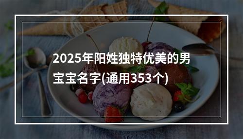 2025年阳姓独特优美的男宝宝名字(通用353个)