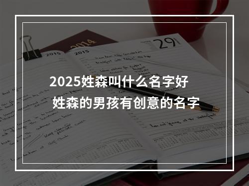 2025姓森叫什么名字好 姓森的男孩有创意的名字