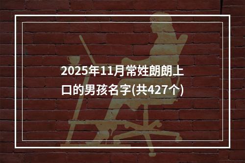 2025年11月常姓朗朗上口的男孩名字(共427个)