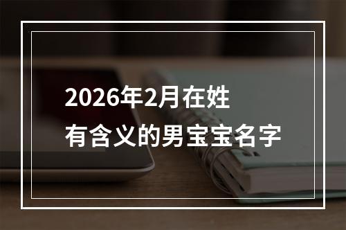 2026年2月在姓有含义的男宝宝名字