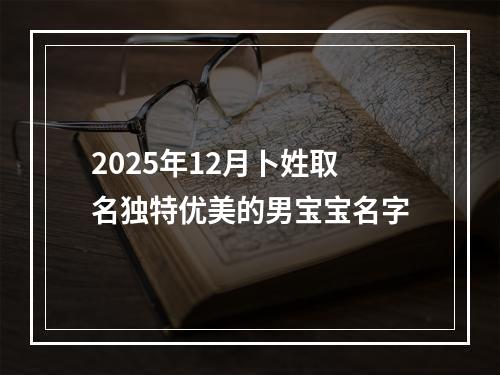 2025年12月卜姓取名独特优美的男宝宝名字