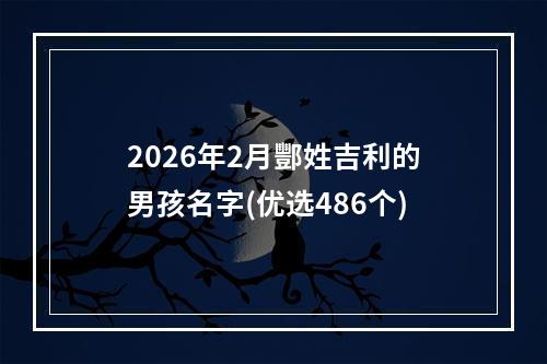 2026年2月酆姓吉利的男孩名字(优选486个)
