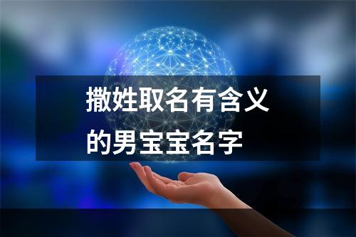 撒姓取名有含义的男宝宝名字