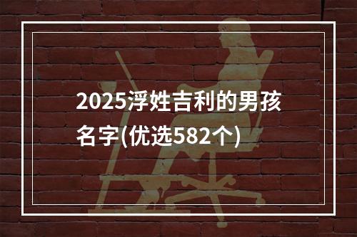 2025浮姓吉利的男孩名字(优选582个)