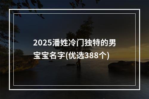 2025潘姓冷门独特的男宝宝名字(优选388个)