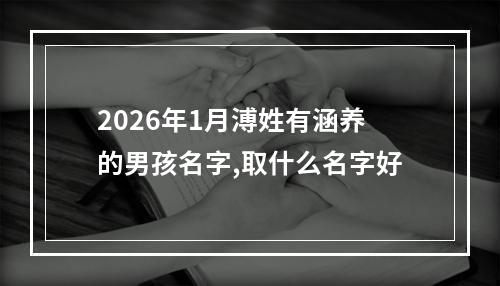 2026年1月溥姓有涵养的男孩名字,取什么名字好