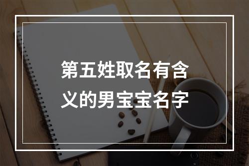 第五姓取名有含义的男宝宝名字