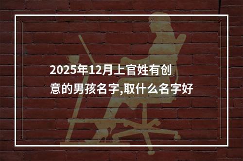2025年12月上官姓有创意的男孩名字,取什么名字好