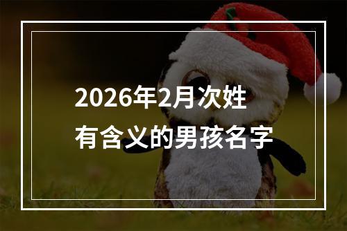 2026年2月次姓有含义的男孩名字