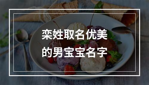 栾姓取名优美的男宝宝名字
