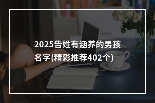 2025告姓有涵养的男孩名字(精彩推荐402个)