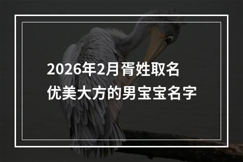2026年2月胥姓取名优美大方的男宝宝名字