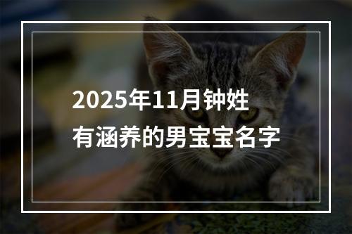 2025年11月钟姓有涵养的男宝宝名字