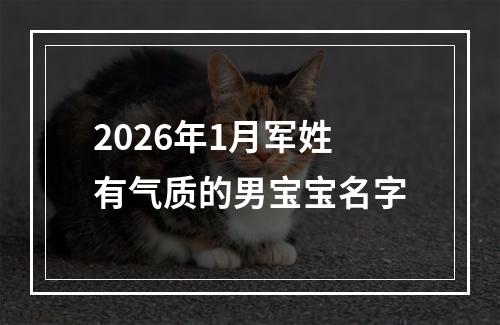 2026年1月军姓有气质的男宝宝名字