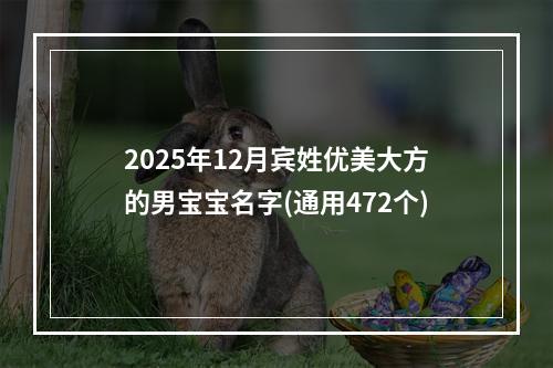 2025年12月宾姓优美大方的男宝宝名字(通用472个)