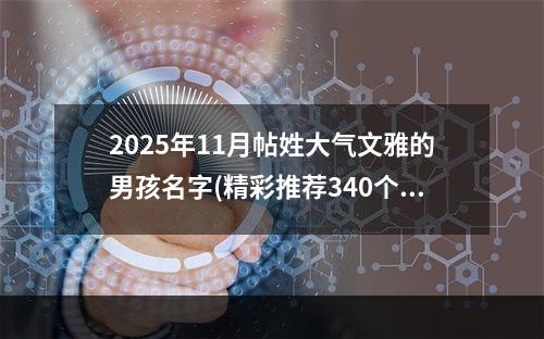2025年11月帖姓大气文雅的男孩名字(精彩推荐340个)