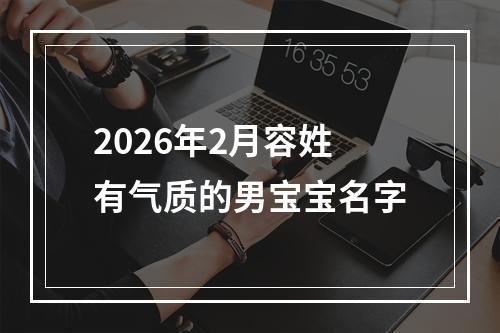 2026年2月容姓有气质的男宝宝名字