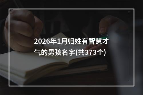 2026年1月归姓有智慧才气的男孩名字(共373个)