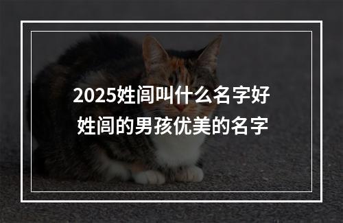 2025姓闾叫什么名字好 姓闾的男孩优美的名字