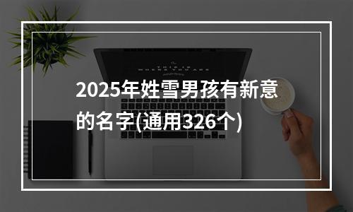 2025年姓雪男孩有新意的名字(通用326个)