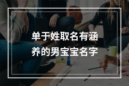 单于姓取名有涵养的男宝宝名字