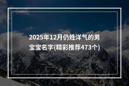 2025年12月仍姓洋气的男宝宝名字(精彩推荐473个)