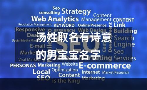 汤姓取名有诗意的男宝宝名字