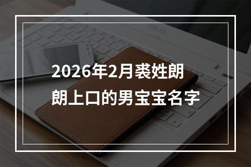 2026年2月裘姓朗朗上口的男宝宝名字