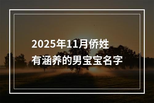 2025年11月侨姓有涵养的男宝宝名字