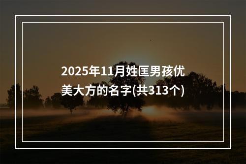 2025年11月姓匡男孩优美大方的名字(共313个)