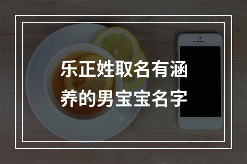 乐正姓取名有涵养的男宝宝名字