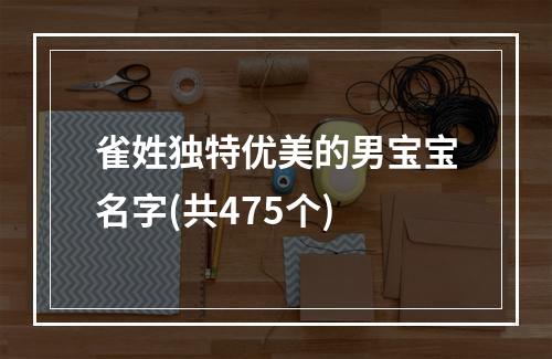 雀姓独特优美的男宝宝名字(共475个)